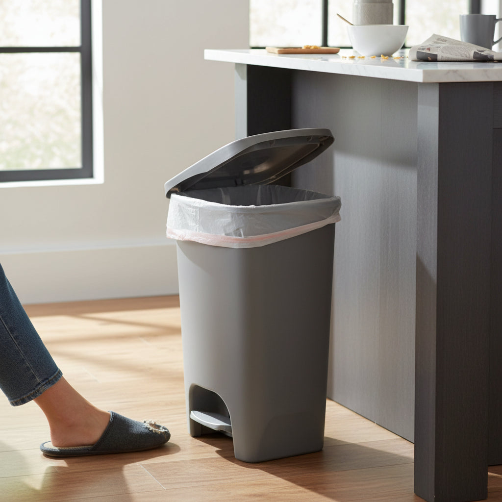 13-Gallon Step Trash Bin with Odor Control for Effortless Cleanup