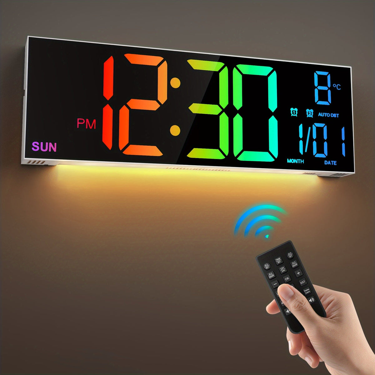 Vibrant 13-Inch Smart LED Clock with Remote Control