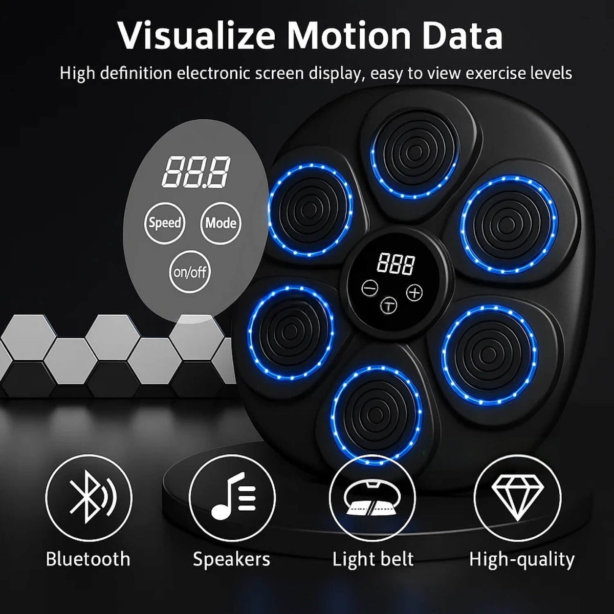 RhythmStrike Interactive Boxing Trainer with LED Feedback