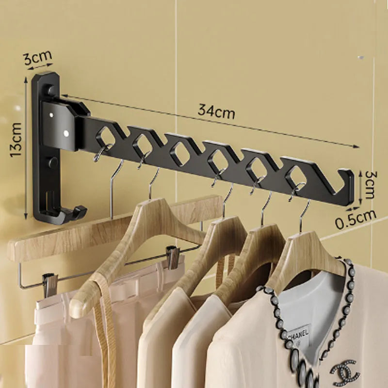 Space-Saving Wall-Mounted Clothes Organizer with Foldable Features