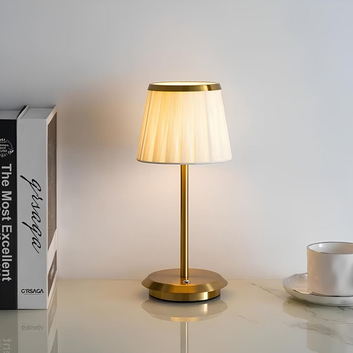 Portable LED Table Lamp with Rechargeable Battery and Adjustable Brightness