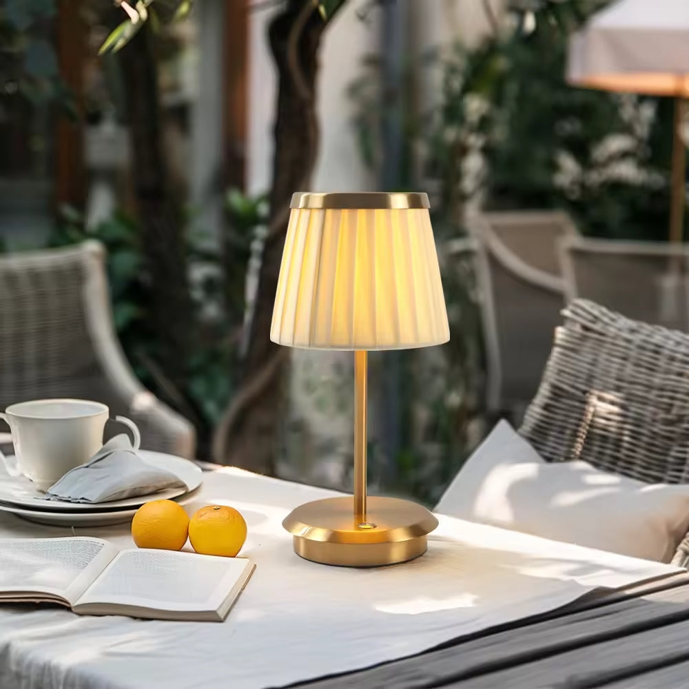 Portable LED Table Lamp with Rechargeable Battery and Adjustable Brightness