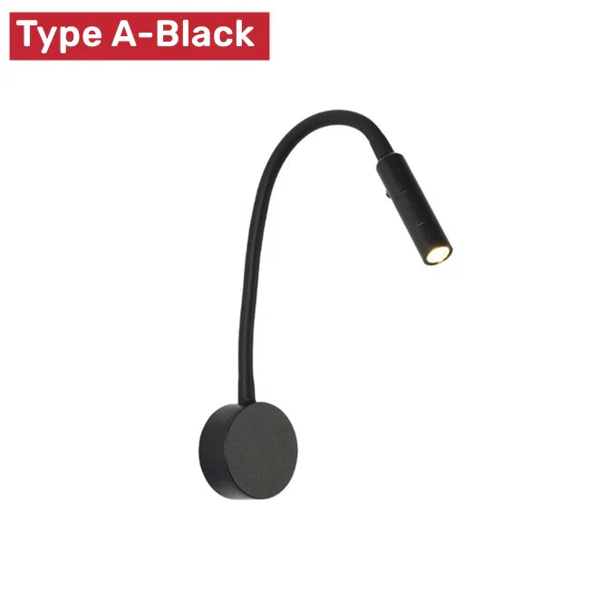 Bedside LED Wall Lamp Flexible Gooseneck Touch Switch 3000/4000/6000K