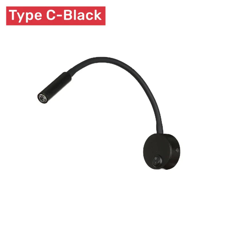 Bedside LED Wall Lamp Flexible Gooseneck Touch Switch 3000/4000/6000K