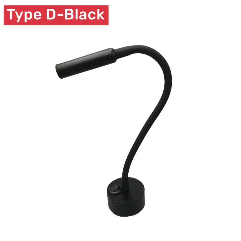 Bedside LED Wall Lamp Flexible Gooseneck Touch Switch 3000/4000/6000K