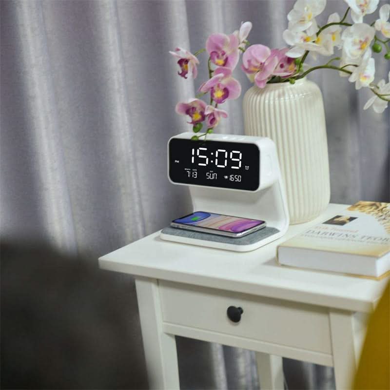 Bedside Lamp Touch Dimmable LED Wireless Charging Alarm Clock