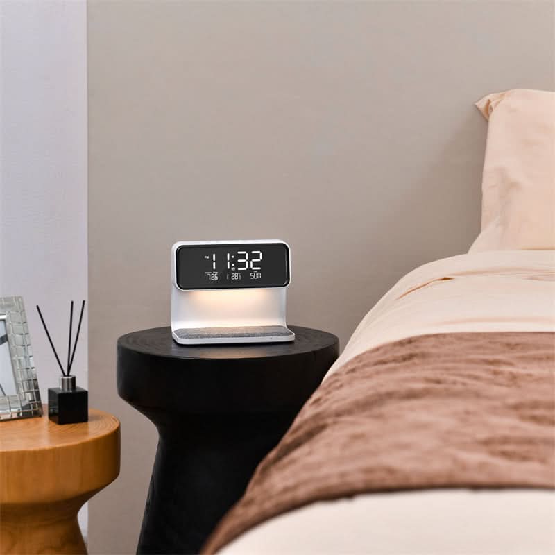 Bedside Lamp Touch Dimmable LED Wireless Charging Alarm Clock