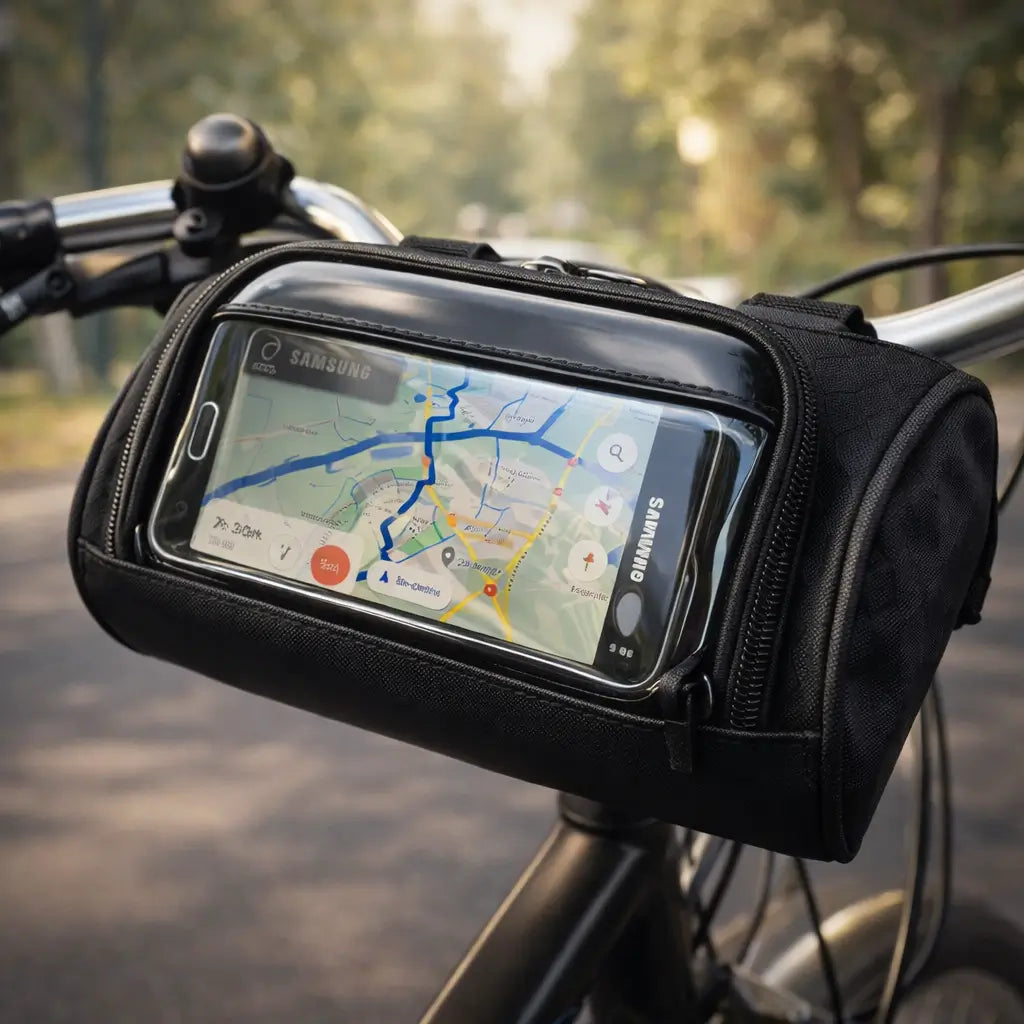Bicycle Handlebar Bag Touchscreen Phone Window Water-Resistant Nylon
