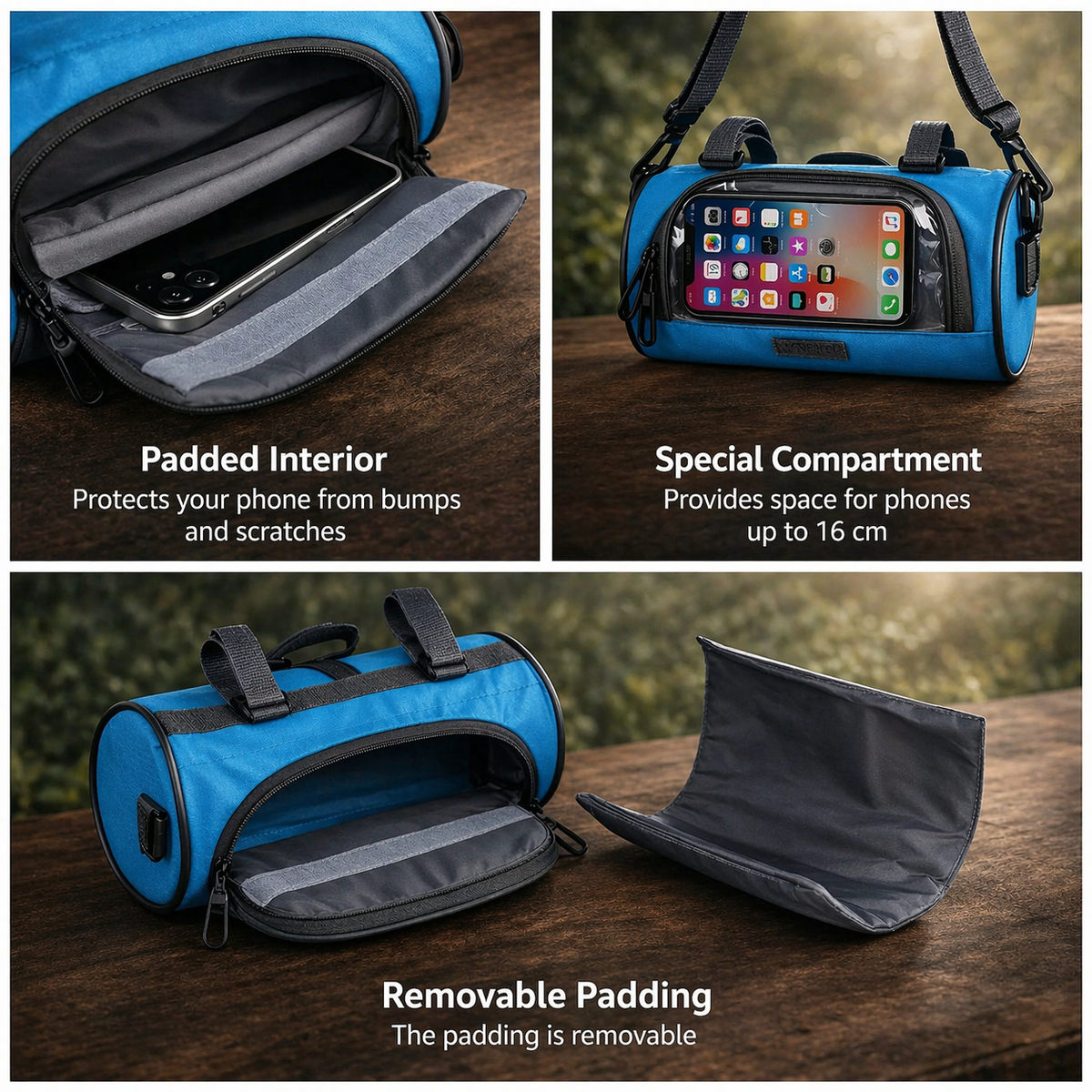Bicycle Handlebar Bag Touchscreen Phone Window Water-Resistant Nylon
