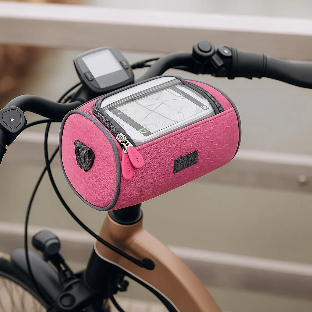 Bike Handlebar Phone Bag Touchscreen Splash-Resistant Universal Velcro Strap