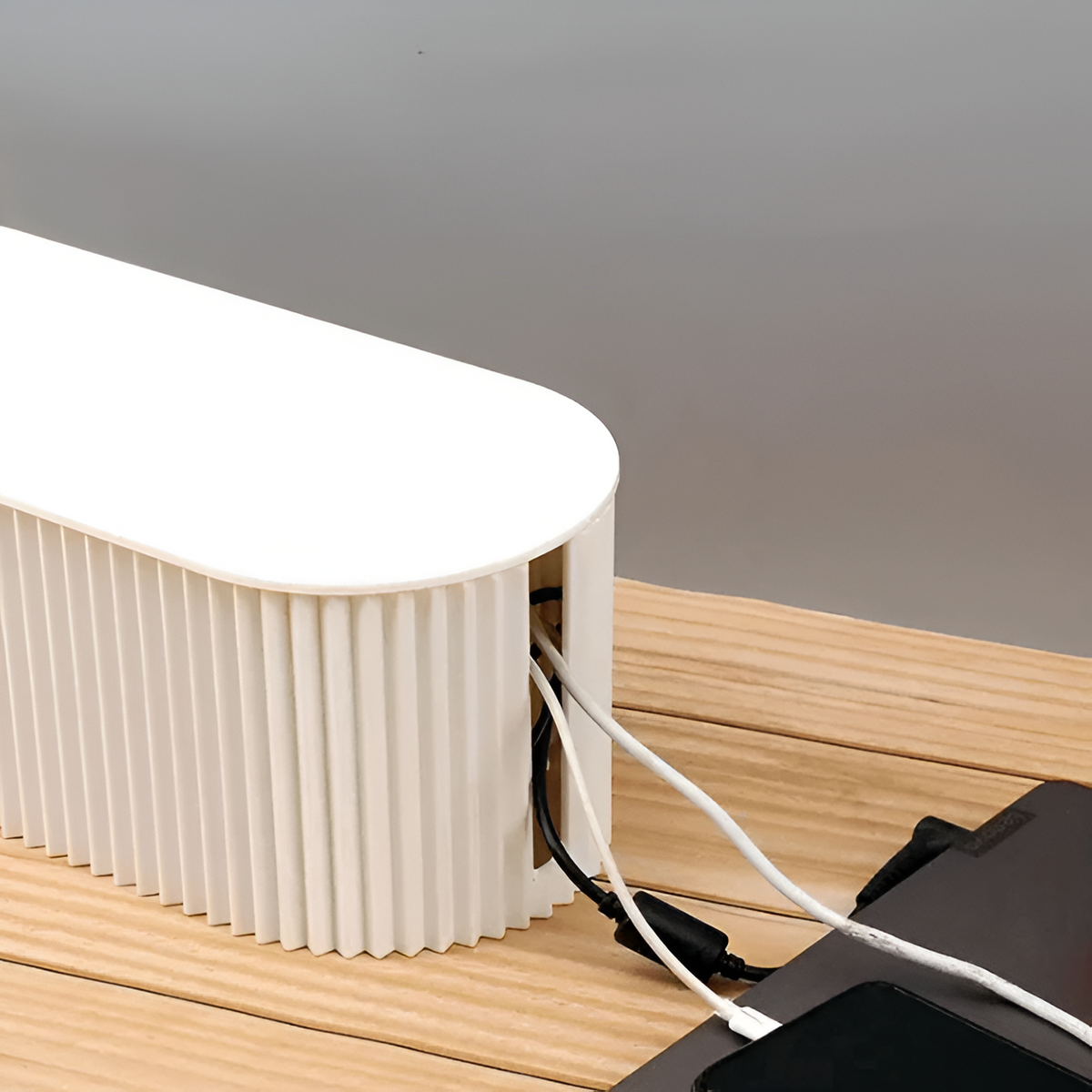 Cable Organizer Box Removable Lid & Device Stand