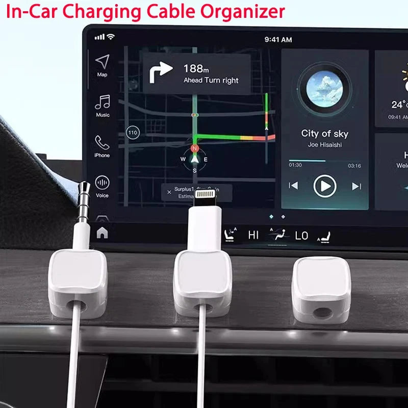 Cable Organizer Magnetic & Self-Adhesive Set of 12