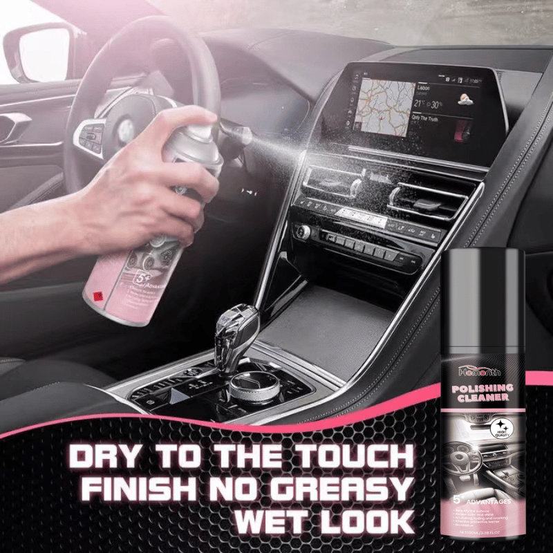 Car Interior Polish Spray Dry Non-Greasy Leather & Plastic