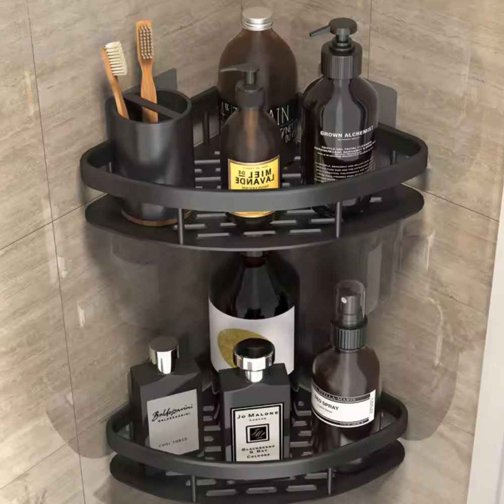 Corner Shower Shelf Drill-Free Mount Aluminum