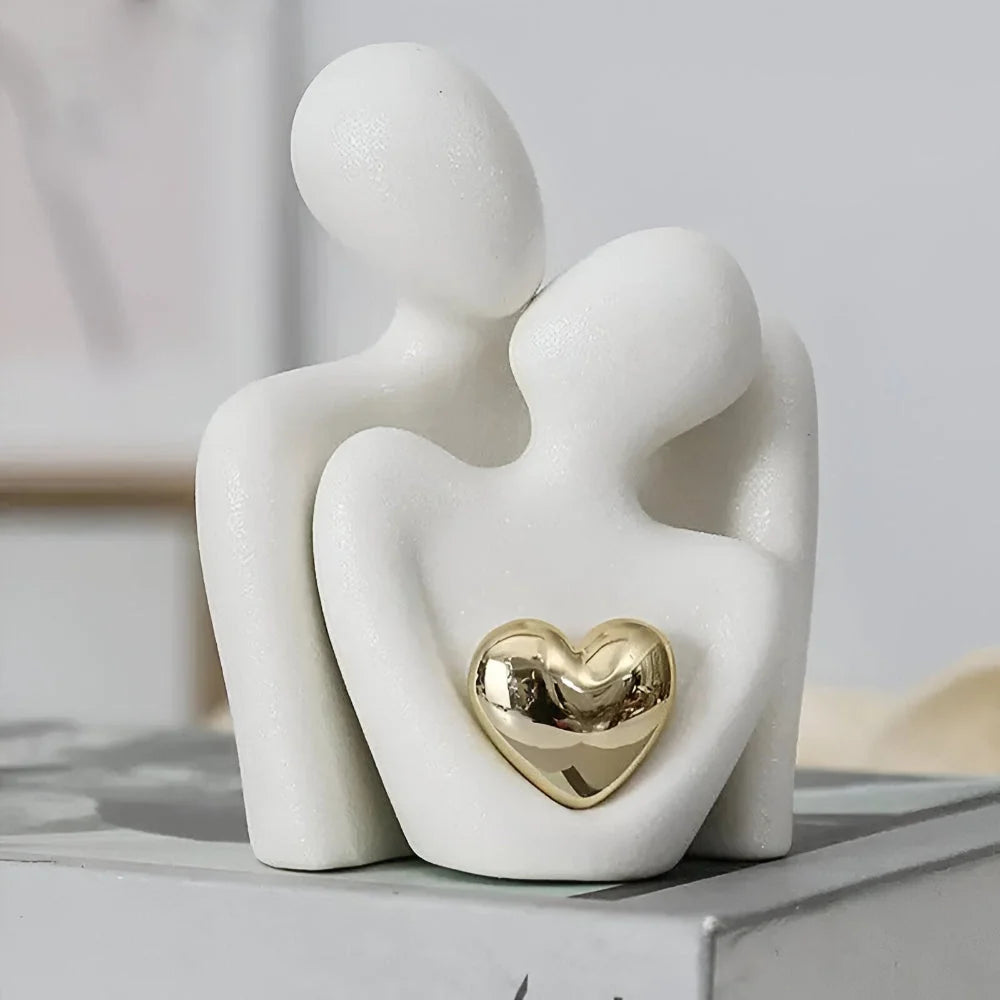 Couple Figurine Minimalist Ceramic Enamel Easy Clean