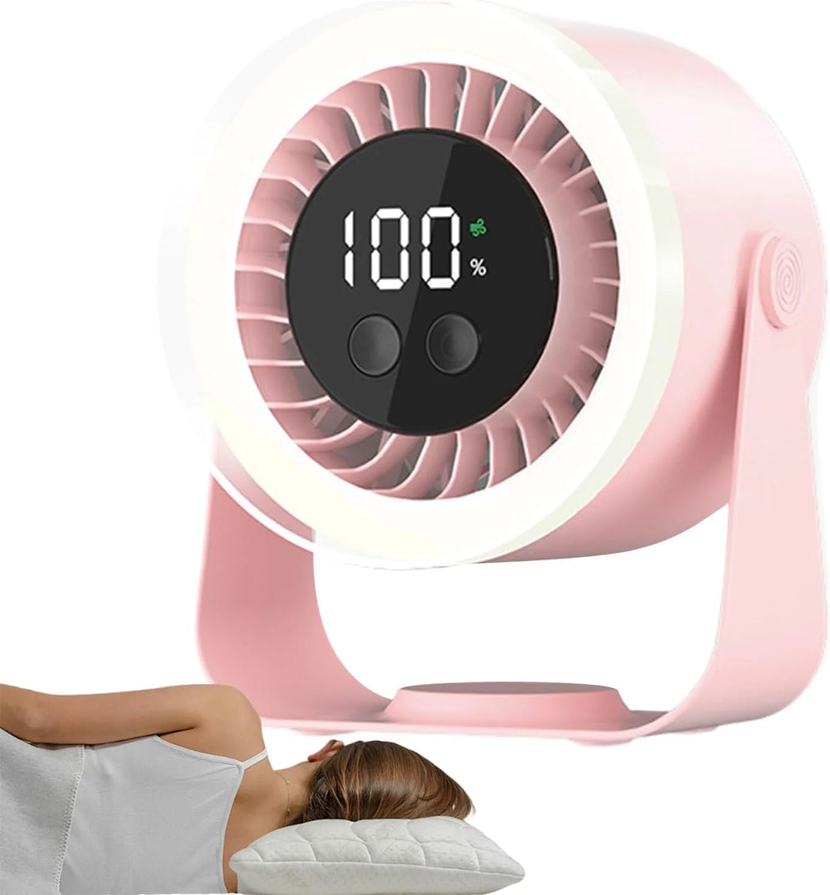Desk Fan Ultra-Quiet 10 Speeds USB-C Rechargeable 10H