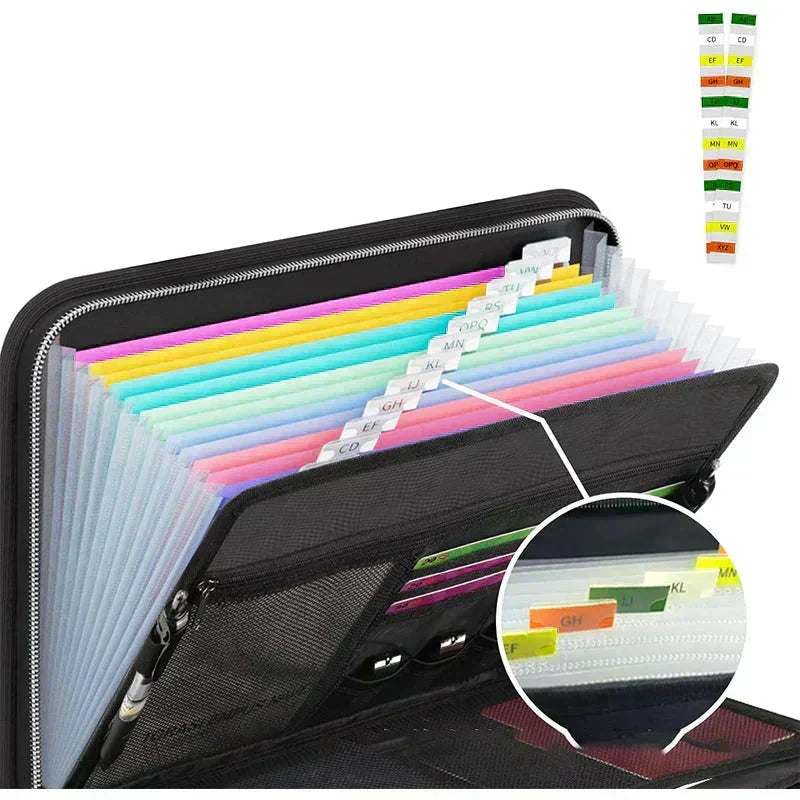 Document Folder Fire-Resistant Water-Resistant 12-Compartment
