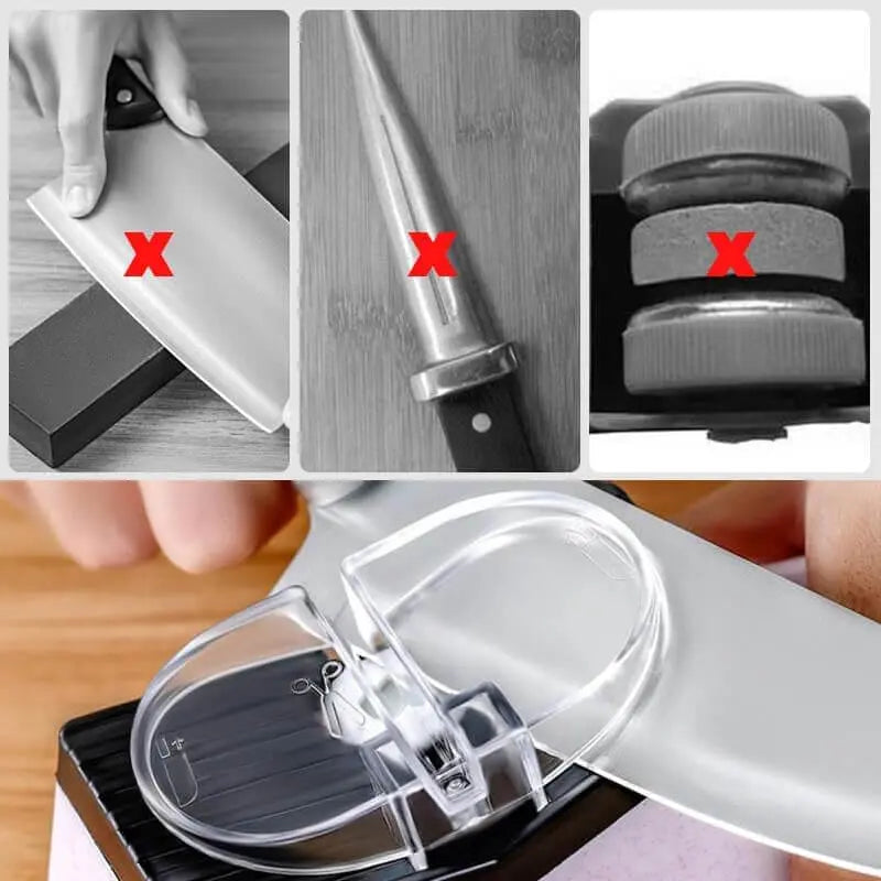 Electric Knife Sharpener USB Rechargeable Cordless Non-Slip