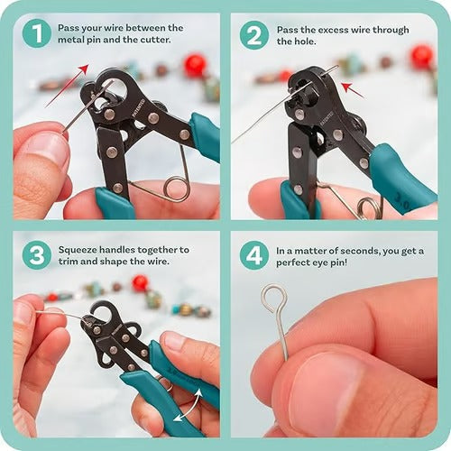 Eyelet Pliers Multi-Hole Head Carbon Steel Spring-Return Handles
