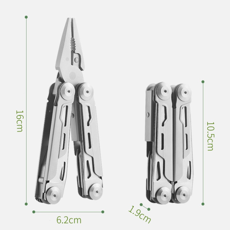 Folding Multitool 12-in-1 Stainless Steel Lockable Ergonomic Handle