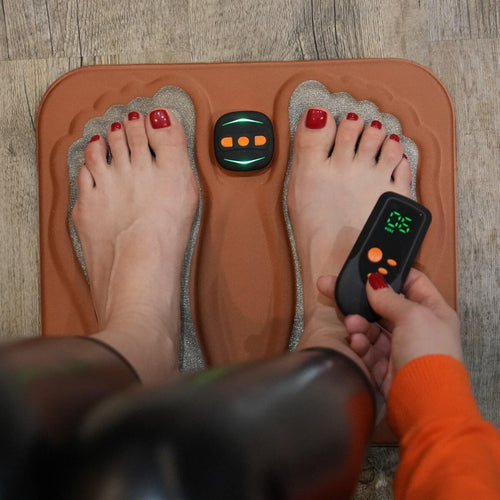Foot Stimulator NMES Therapy Copper-Fiber Cushion Remote & USB-C