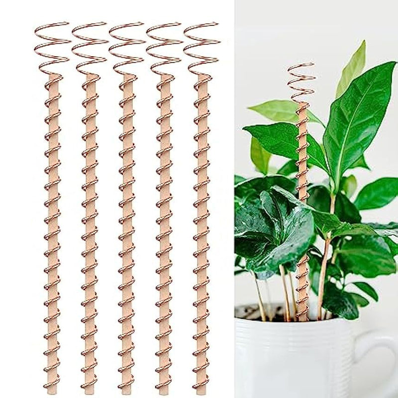 Garden Plant Stakes Pure Copper Weather-Resistant Set of 5