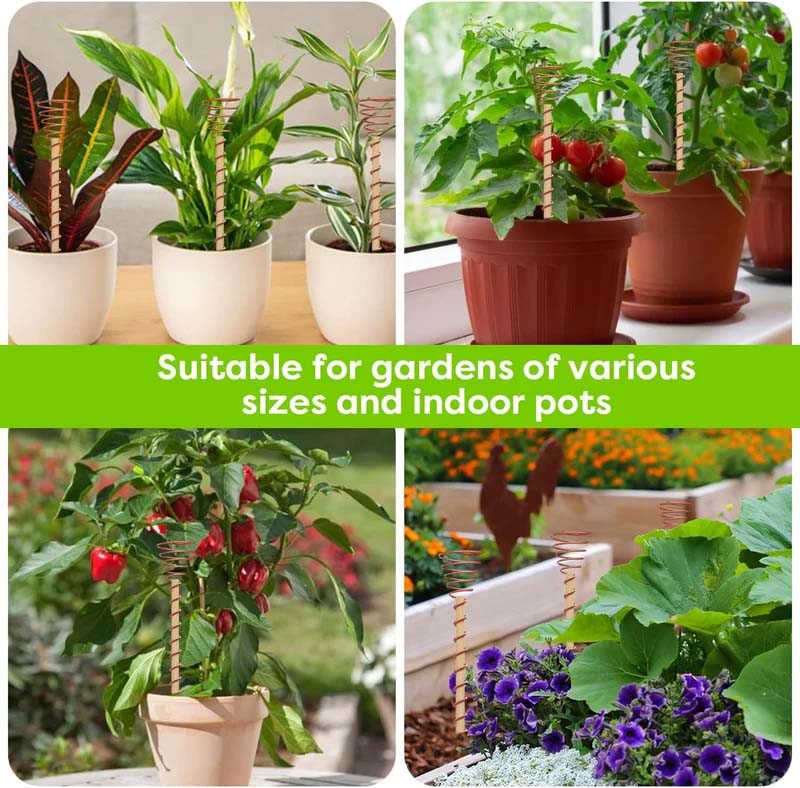 Garden Plant Stakes Pure Copper Weather-Resistant Set of 5