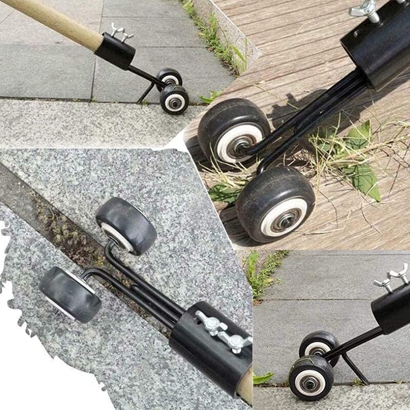 Garden Weed Remover Adjustable Handle & Two Wheels