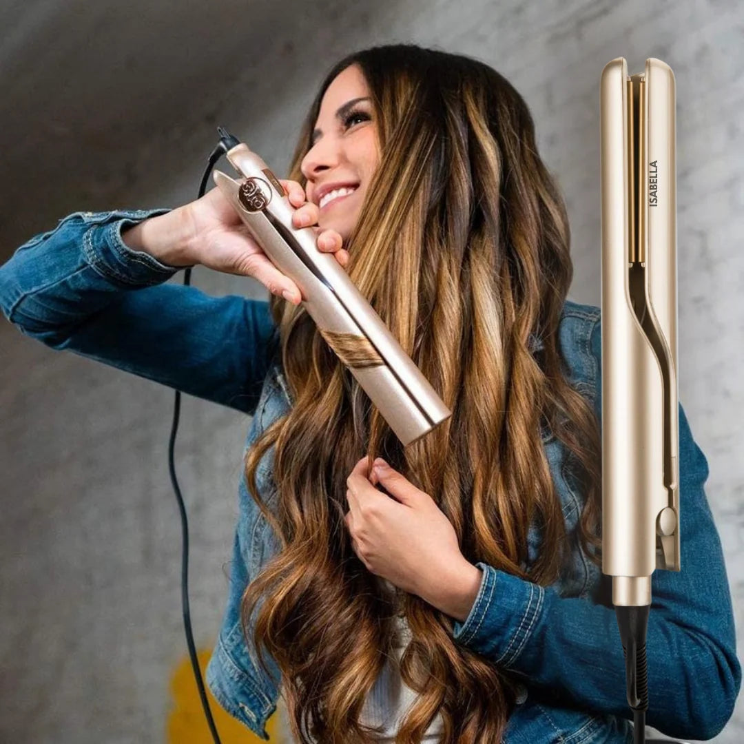 Hair Styler 2-in-1 Straightener & Curler Crystal Ceramic Plates