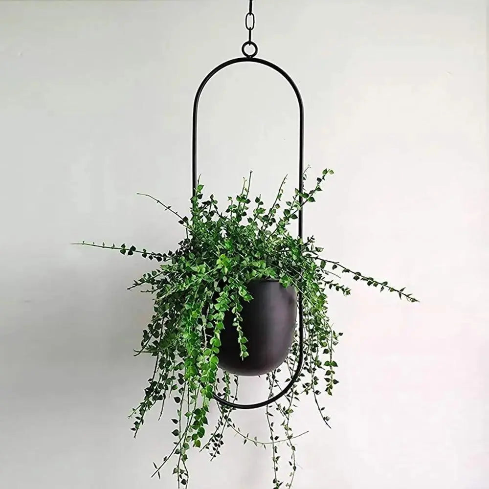 Hanging Planter Geometric Metal Frame Drainage Holes