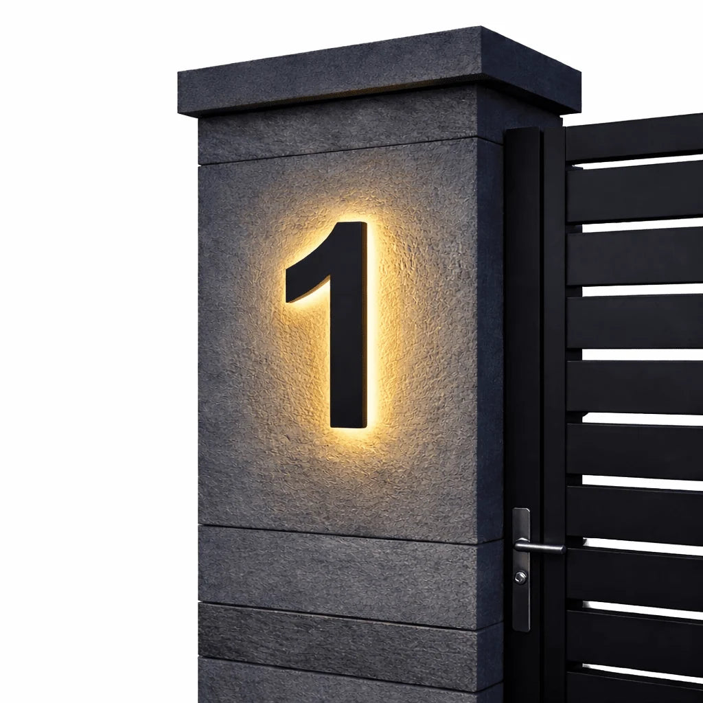 House Number Sign Backlit LED IP68 Waterproof Stainless Steel