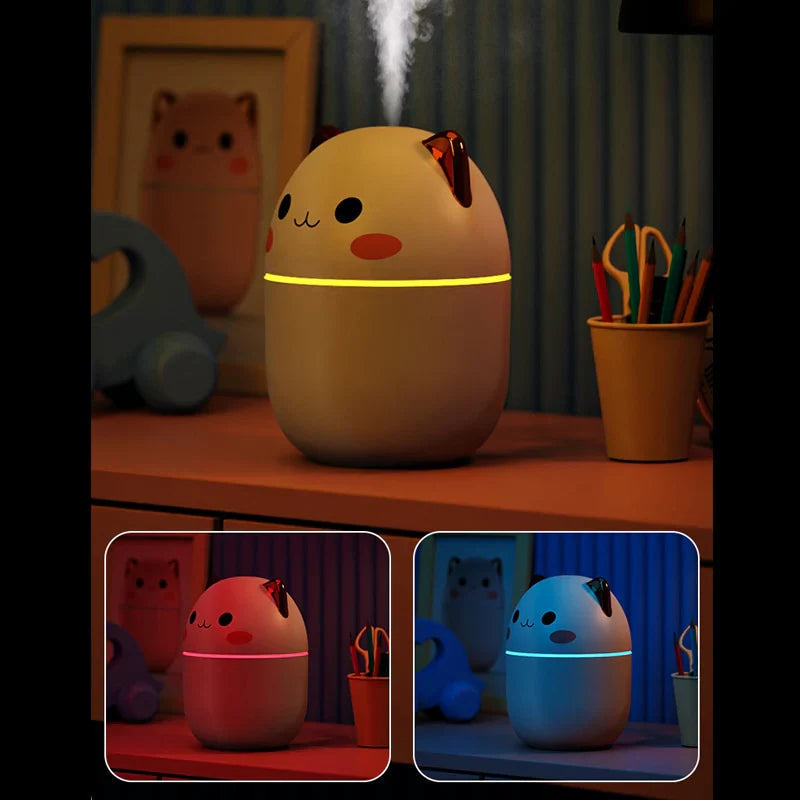 Humidifier Cat Ear Color Changing Night Light USB Powered