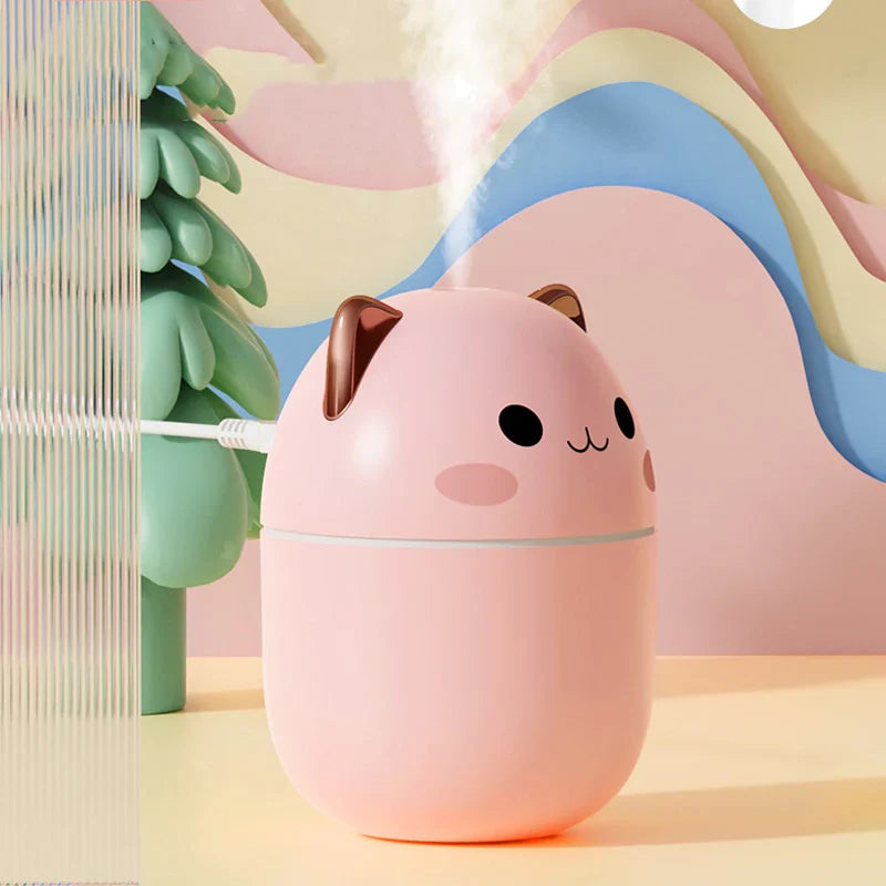 Humidifier Cat Ear Color Changing Night Light USB Powered