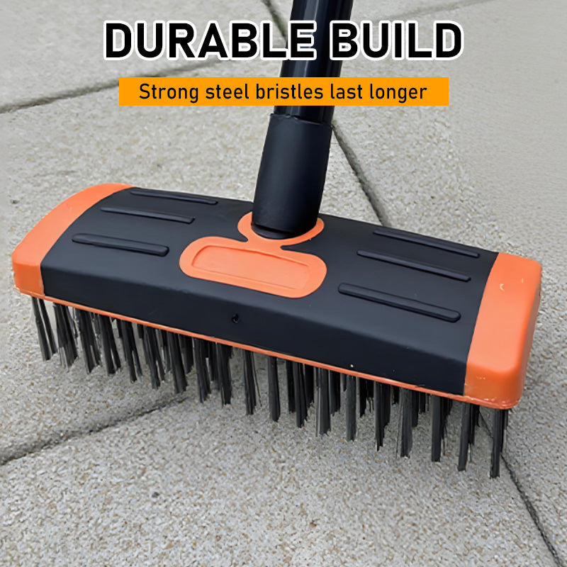 Joint Brush Set Telescopic Handle & 3 Steel Bristle Heads