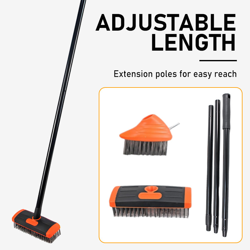 Joint Brush Set Telescopic Handle & 3 Steel Bristle Heads