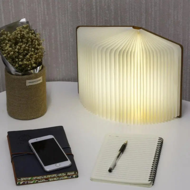 LED Reading Lamp Foldable Book Design Dimmable USB Rechargeable