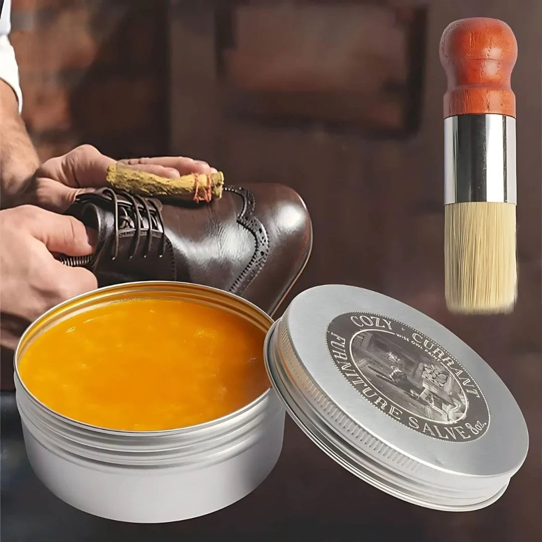 Leather Care Balm Colorless Deep-Nourishing Brush Included