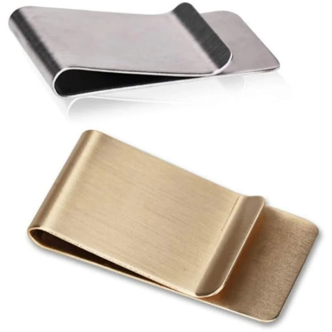 Money Clip Stainless Steel Brushed Finish Set of 2