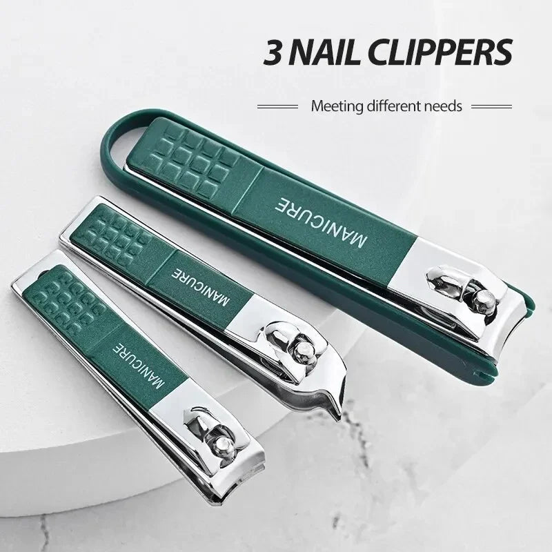 Nail Clipper Set Anti-Splash Stainless Steel Non-Slip Four-Piece