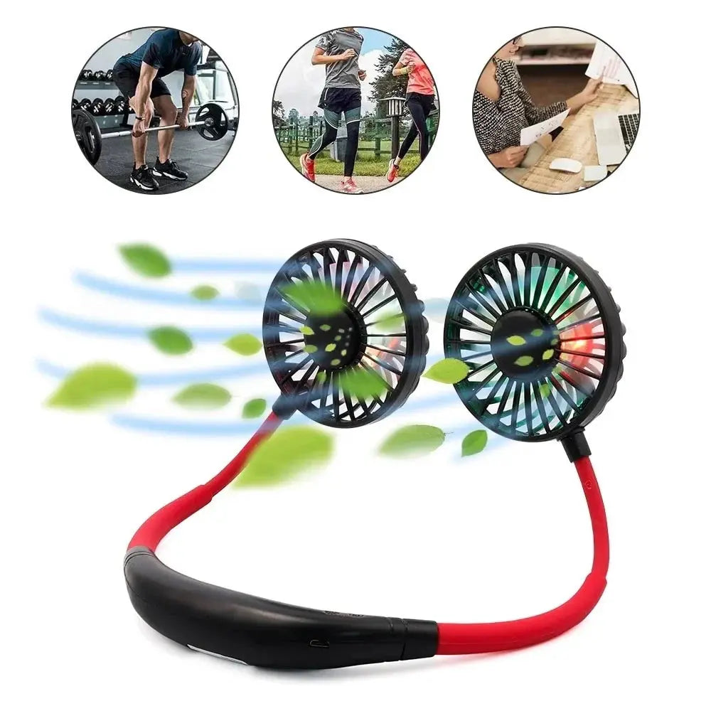 Neck Fan Hands-Free Quiet Dual Fans USB Rechargeable
