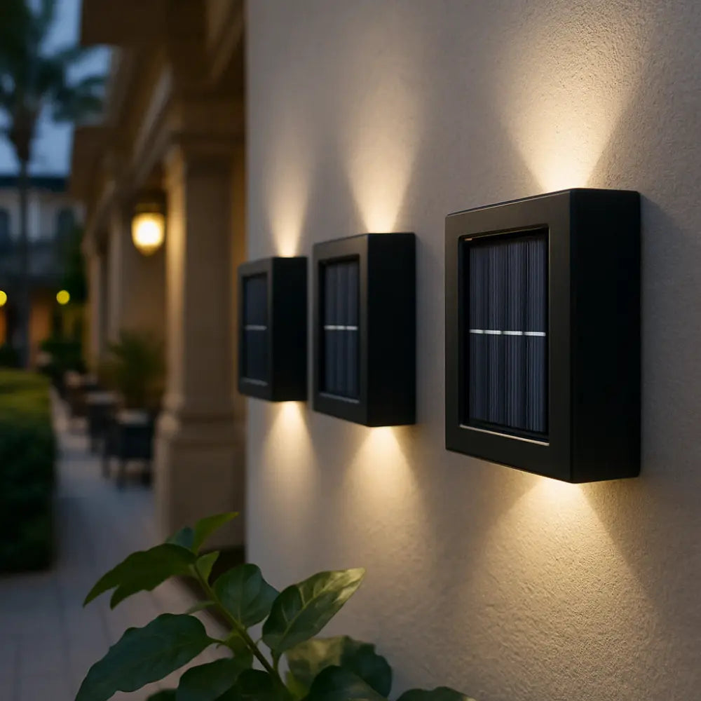 Outdoor Solar Wall Light Warm White Bidirectional LEDs