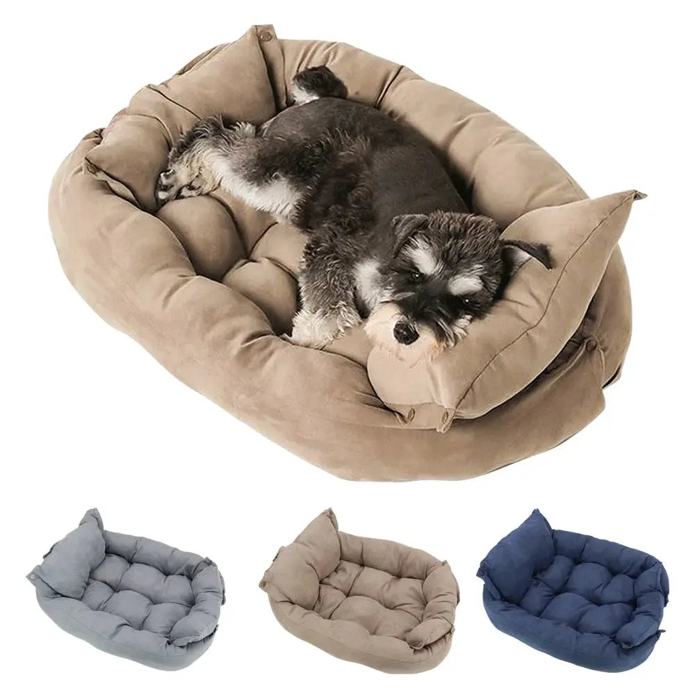 Pet Bed 3-in-1 Convertible 100% Cotton Machine Washable