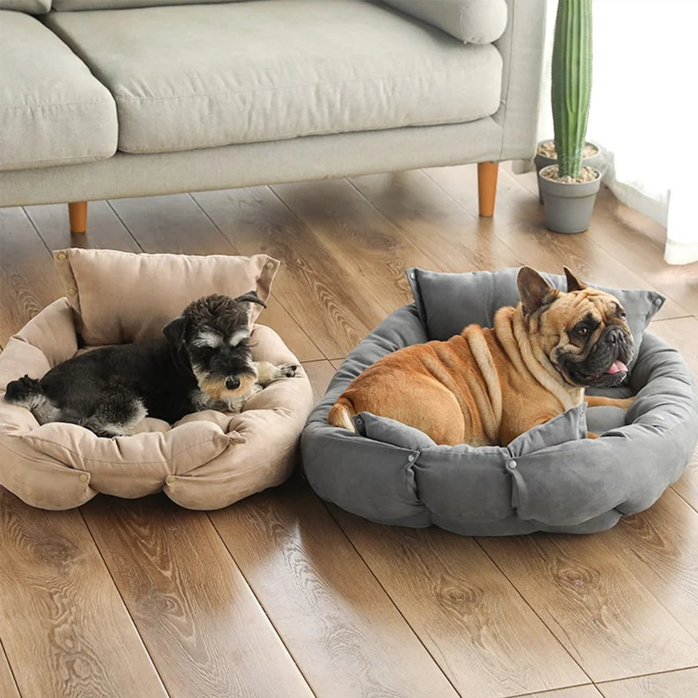 Pet Bed 3-in-1 Convertible Breathable Cotton Machine Washable