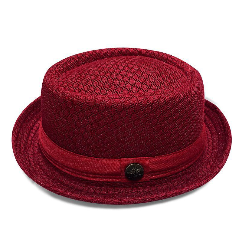 Pork Pie Hat Breathable Polyester Mesh Sweat Absorbing Band