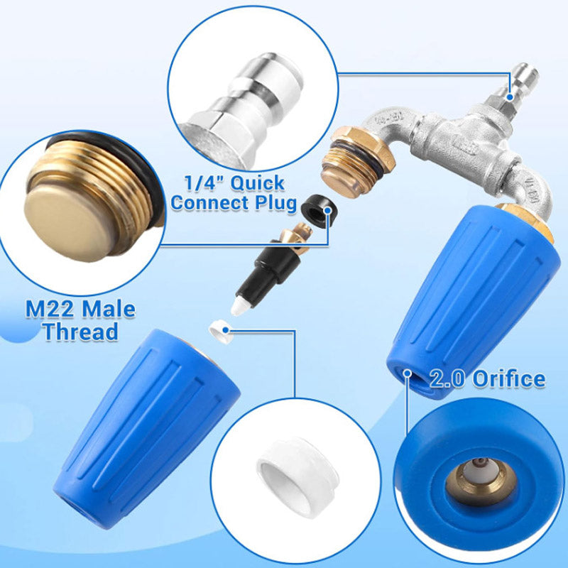 Pressure Washer Nozzle Dual Turbo Stainless Steel Quick Coupling