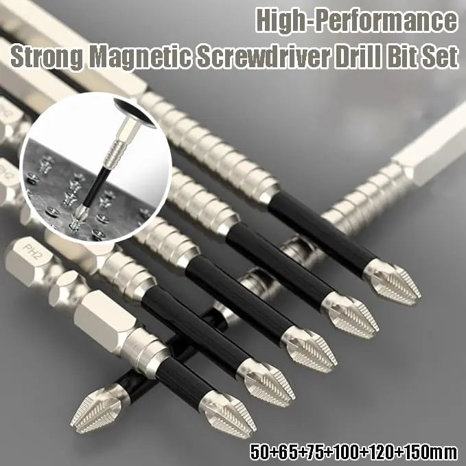 Screwdriver Bit Set Magnetic Tips & Anti-Slip Set of 6