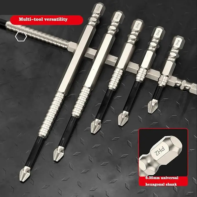 Screwdriver Bit Set Magnetic Tips & Anti-Slip Set of 6