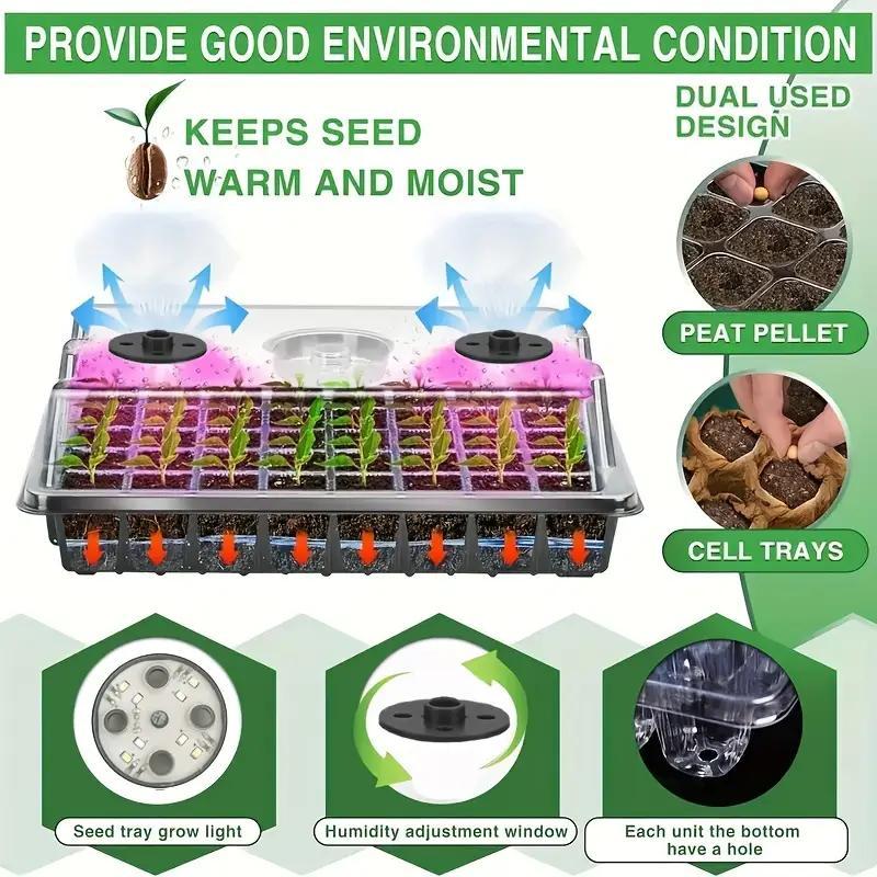 Seed Starter Tray Set 24-Cell USB LED Timer