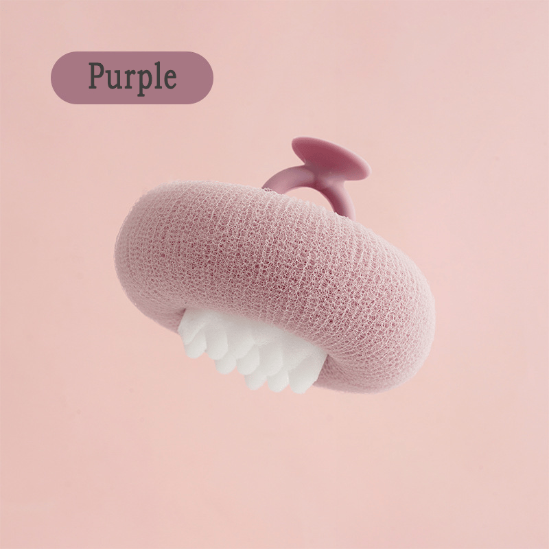 Shower Sponge Massage Nodules Ergonomic Ring Handle Suction Hook