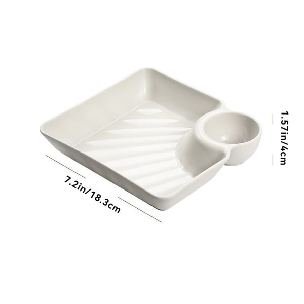 Snack & Dip Plate Integrated Sauce Compartment Lightweight Stackable